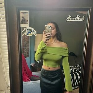 Princess Polly Olive Off-Shoulder Top